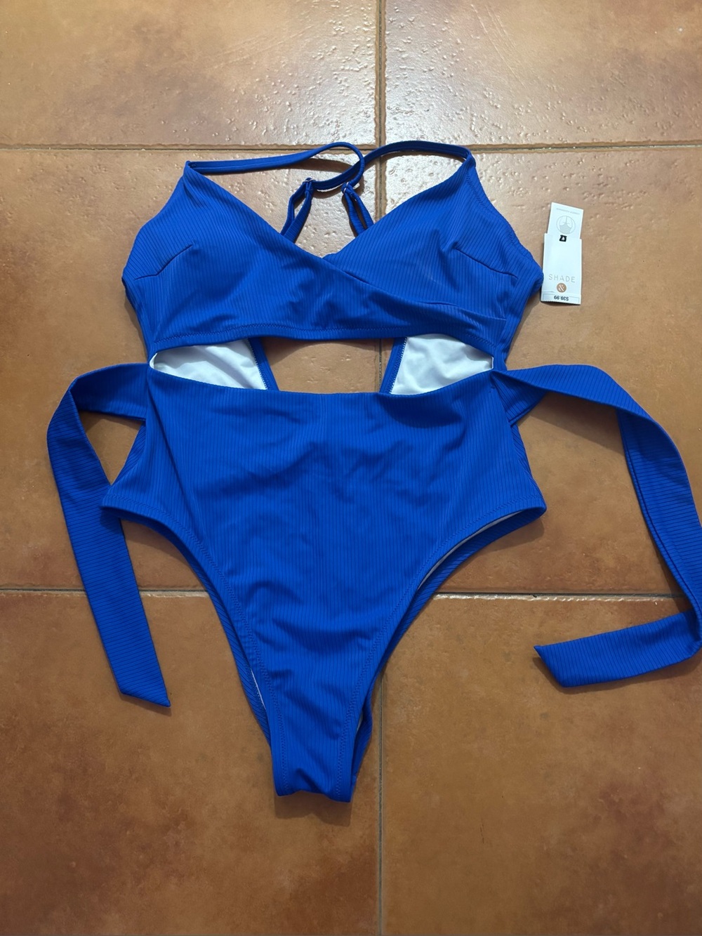 Shade & Shore women’s bathingsuit sapphire color, all lined padded top New w tag